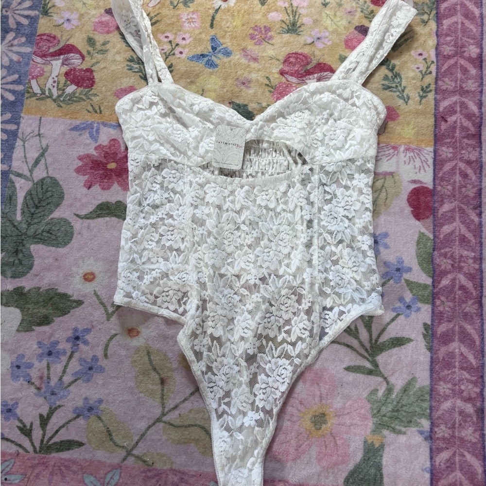 Free People White Lace Bodysuit - Brand New